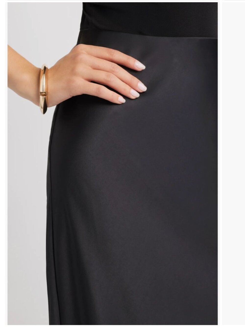 Open Edit Black Satin Slip Maxi Skirt S - Picture 8 of 12